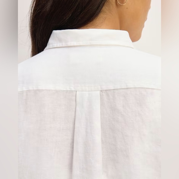 New Everlane Women The Must Have Shirt in Linen White Size 4 - Picture 4 of 13